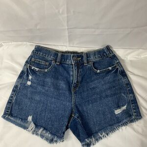 Aerie Distressed Blue Jean Shorts